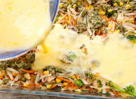 7 Veggie Pesto Breakfast Casserole 