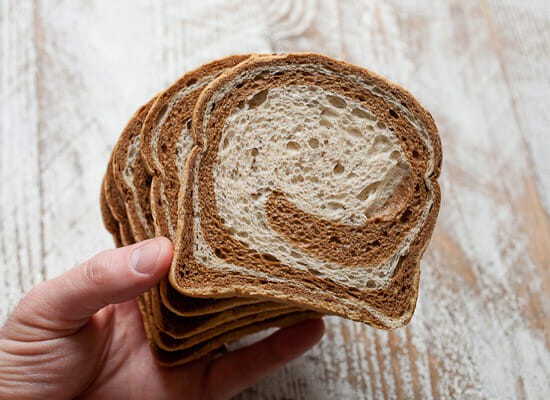 Marbled Rye bread for serving