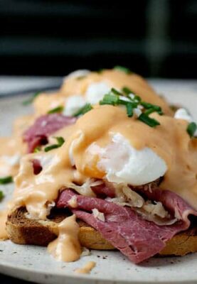 Irish Eggs Benedict with Corned Beef