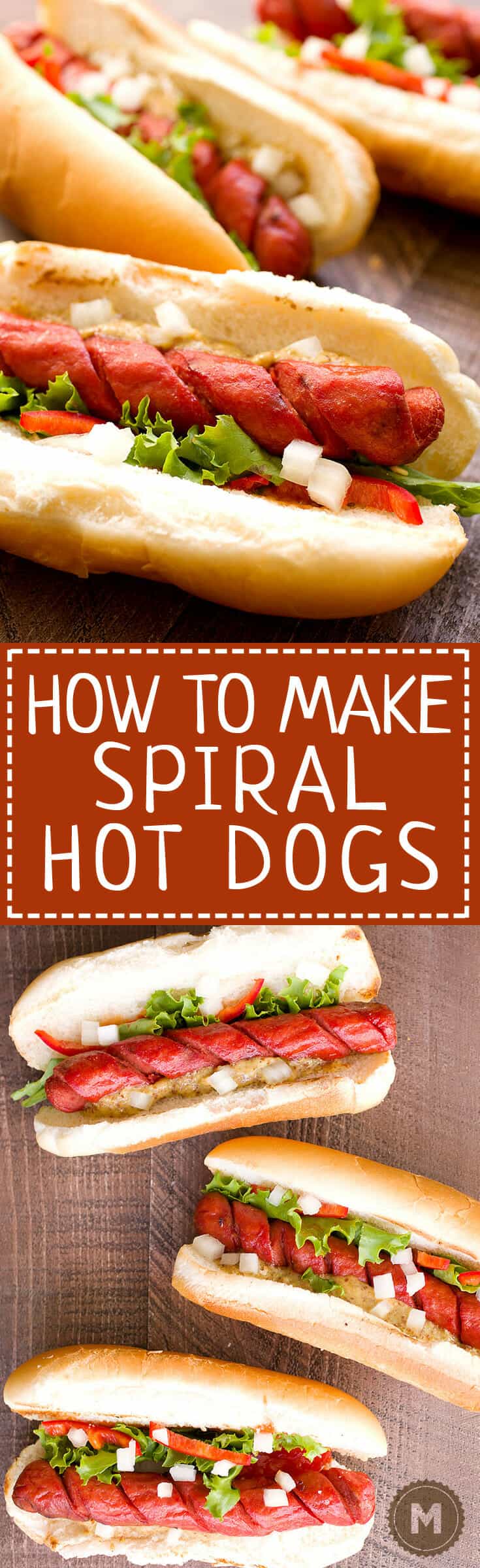 Spiral Hot Dogs on the grill