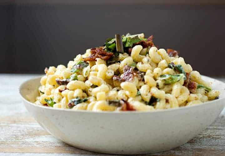 Charred Scallion Macaroni Salad