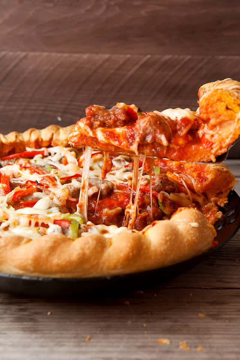 Skillet Deep Dish Pizza Slice Skillet Deep Dish Pizza