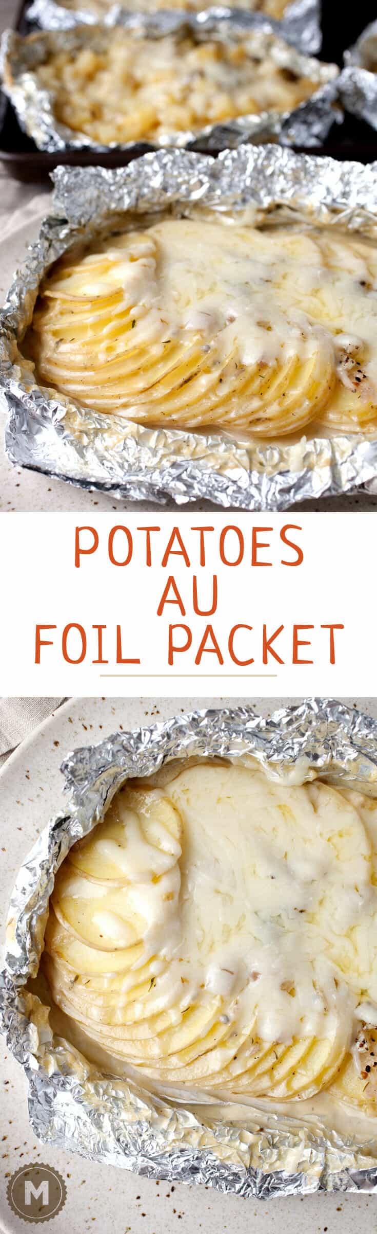 Potatoes Au Gratin Foil Packets: A classic French side dish made on the grill so you can keep your oven off! A great side dish for any grilled summer meal. | macheesmo.com