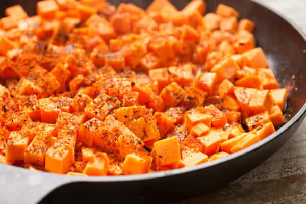 Sweet Potato Hatch Chile Hash