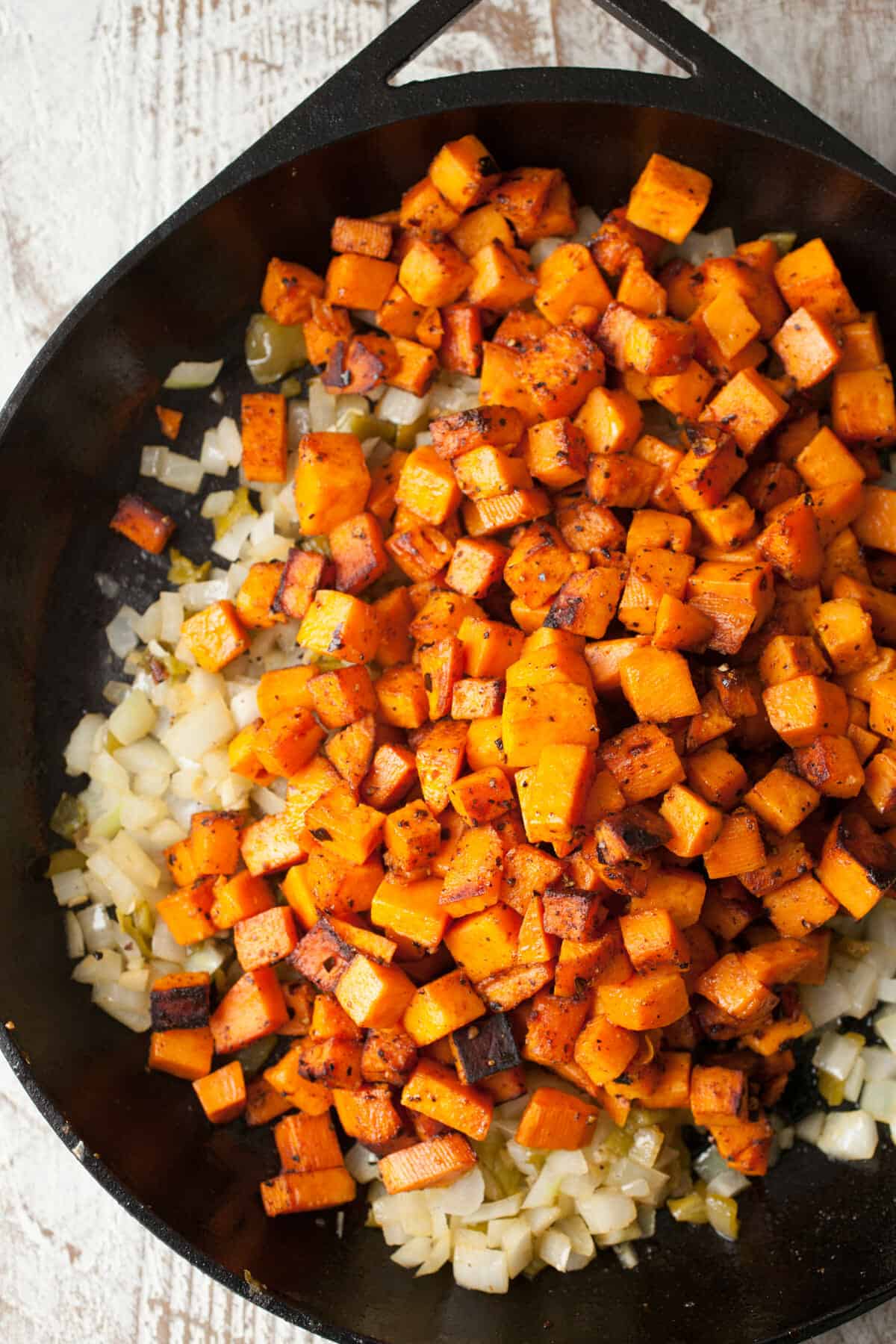 Sweet Potato Hatch Chile Hash