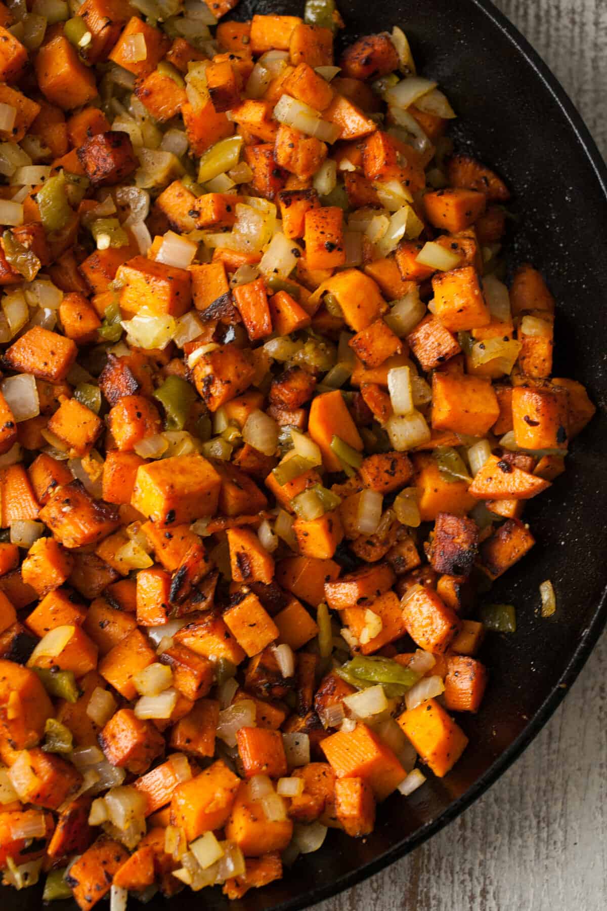 Sweet Potato Hatch Chile Hash