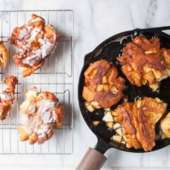 Cast Iron Homemade Apple Fritters: Soft homemade donut dough folded with apples and spices and fried in a cast iron skillet for a crispy exterior crust. Comfort food at its best. | macheesmo.com