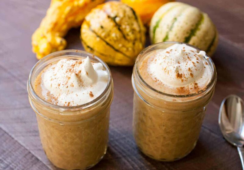 Pumpkin Tapioca Pudding: This creamy homemade tapioca is almost like pumpkin pie in a jar! It's so creamy and delicious and has just enough spice and sweetness. You'll love it. | macheesmo.com