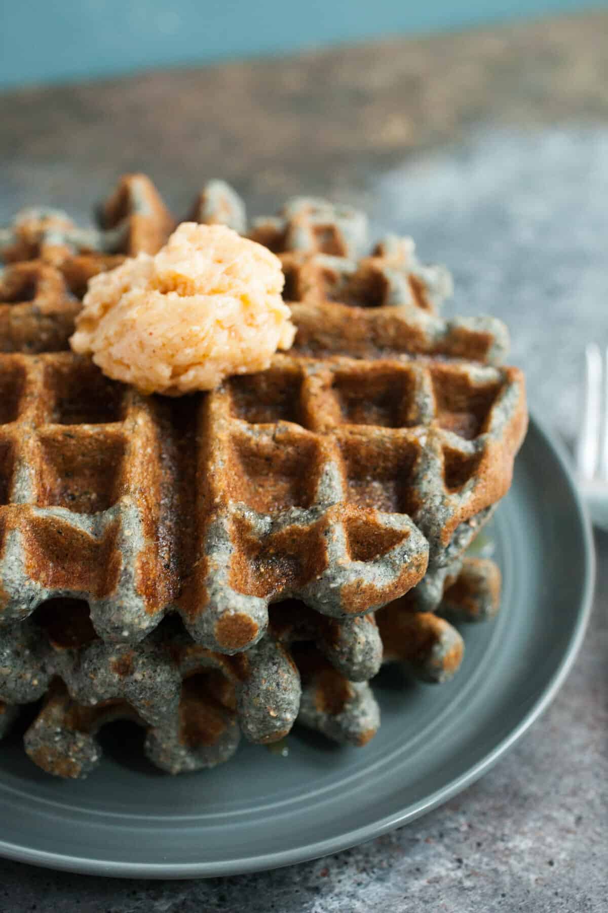 Blue Corn Honey Waffles