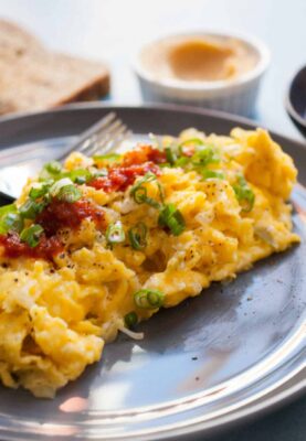 Spicy Miso Scrambled Eggs: These eggs are really special. Perfectly fluffy with nice savory notes folded in. Keep a tub of miso paste in your fridge and improve your breakfast game! | macheesmo.com