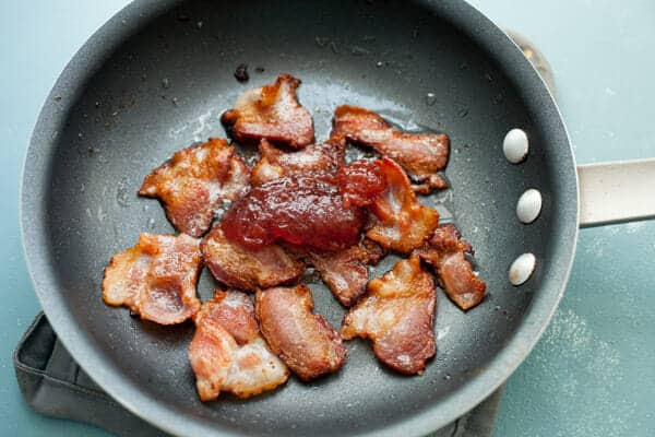 Peanut Butter Omelet with Candied Bacon 