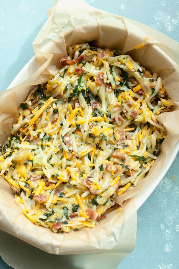 Potato Breakfast Pie with Bacon and Kale