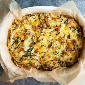 Potato Breakfast Pie with Bacon and Kale