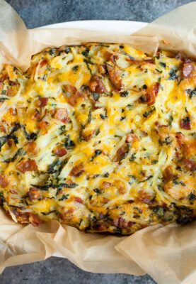 Potato Breakfast Pie with Bacon and Kale