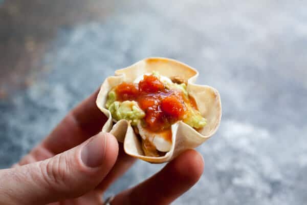 4th layer - salsa - Taco Wonton Cups