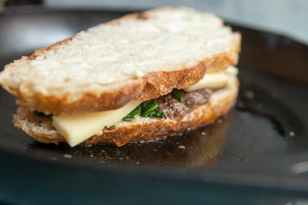 Spinach Fontina Patty Melt