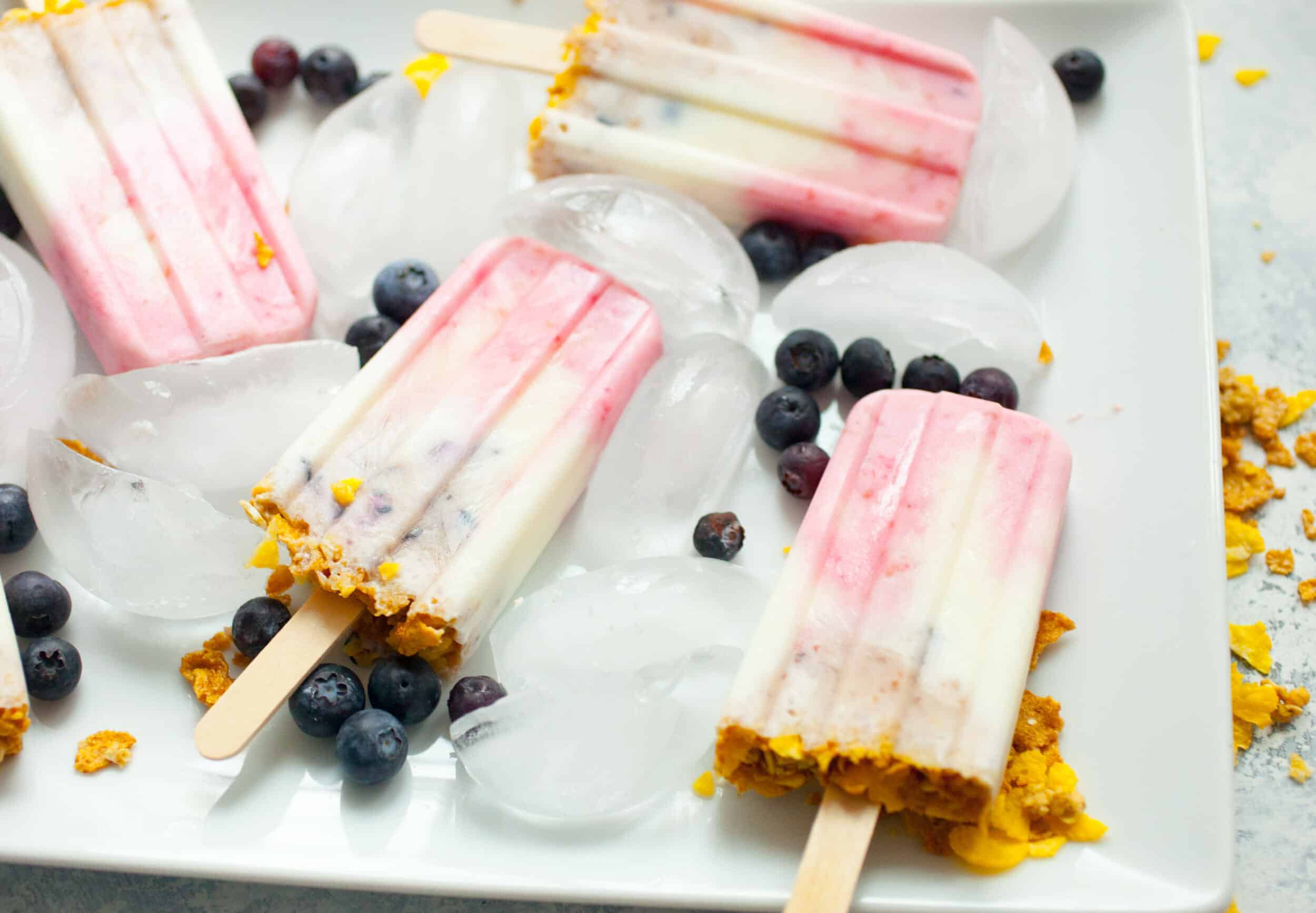 Yogurt Popsicles with Any Fruit and Cereal Crumb ~ Crunch Time Kitchen