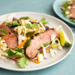 Grilled Steak and Corn Salad: Light and fresh salad perfect for summer! Everything is cooked on the grill. Really fresh Asian-inspired flavors. Great for weekday lunches as well! | macheesmo.com