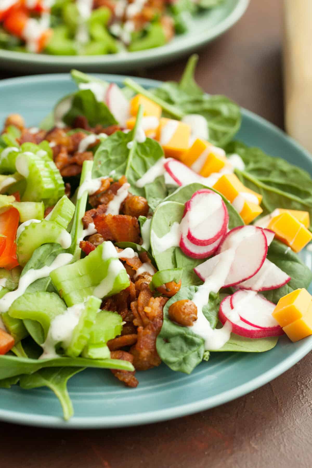 Crispy Chickpea Bacon Ranch Salad