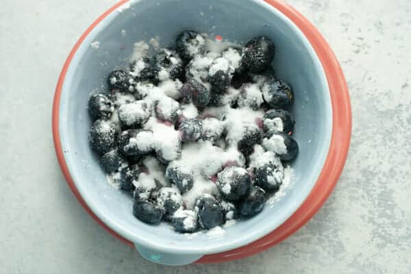 Prepping Blueberries - Fudgy Blueberry Brownies