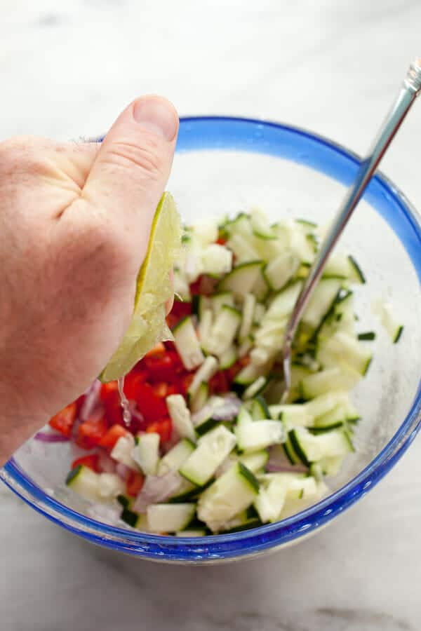 Fresh lime in the Crab and Avocado Salad