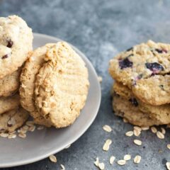 Oatmeal Cookies Three Ways: Basic oatmeal cookies with three new twists on them. If you're an oatmeal cookie fan, you'll want to try these! Versions include cherry chocolate, blueberry lemon, and peanut butter banana. | macheesmo.com