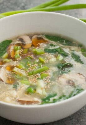 Weekday Egg Drop Soup: A flavorful and warming soup that's just like the classic take-out version. Easy to make even on a weeknight! | Macheesmo.com