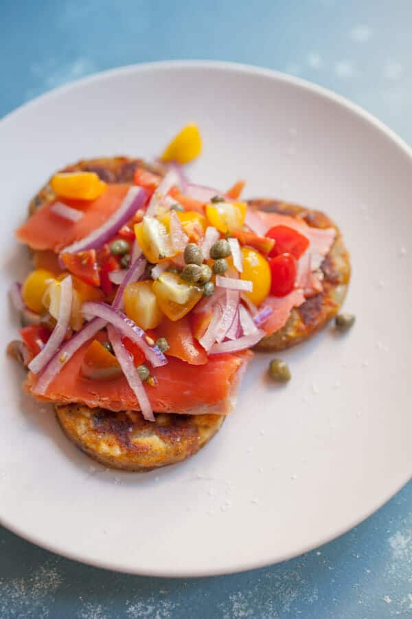 Smoked salmon potato stacks