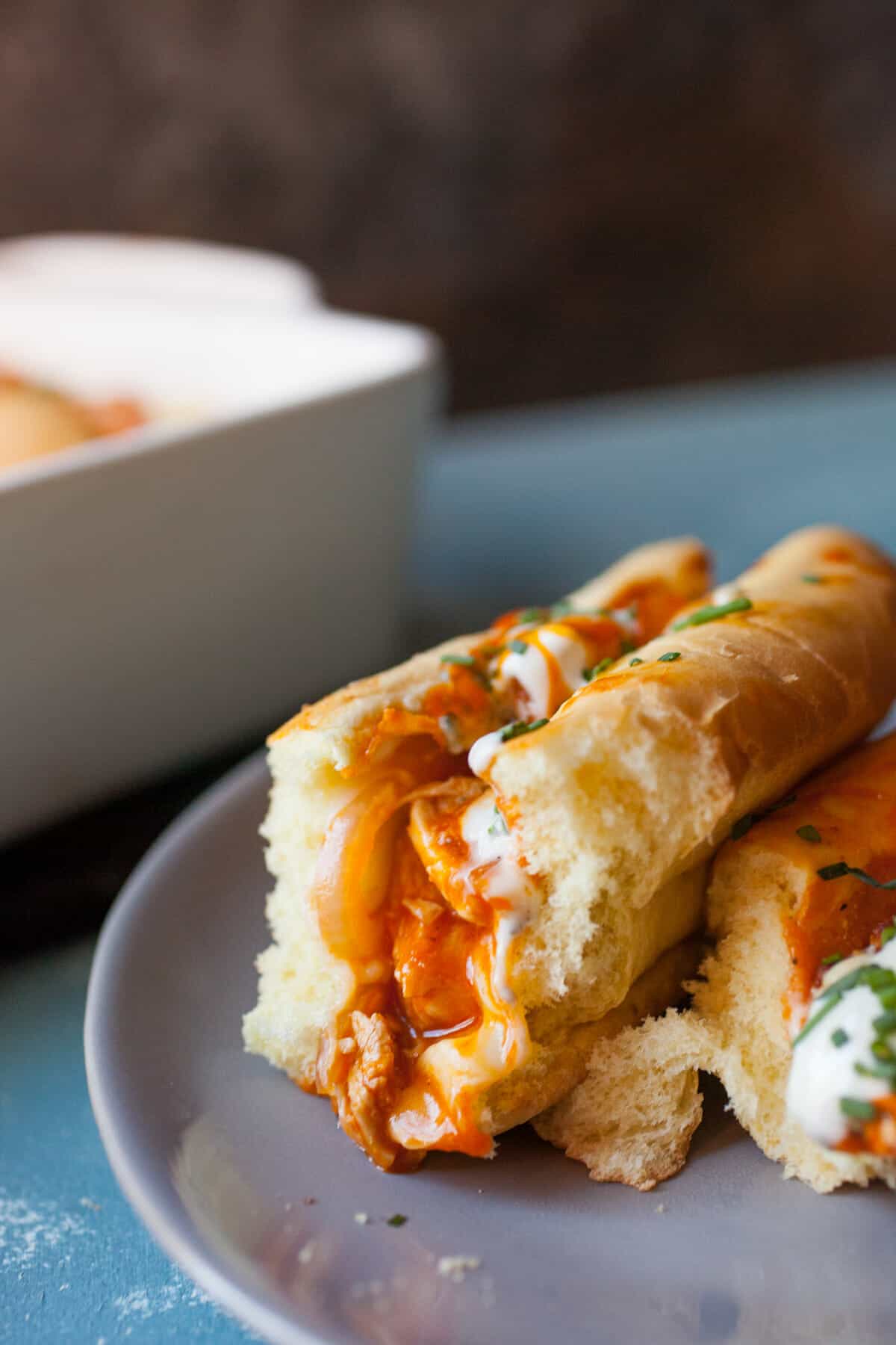 Baked Buffalo Chicken Subs.