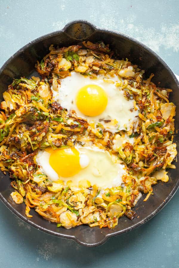 Crispy Brussels Sprout Breakfast Skillet