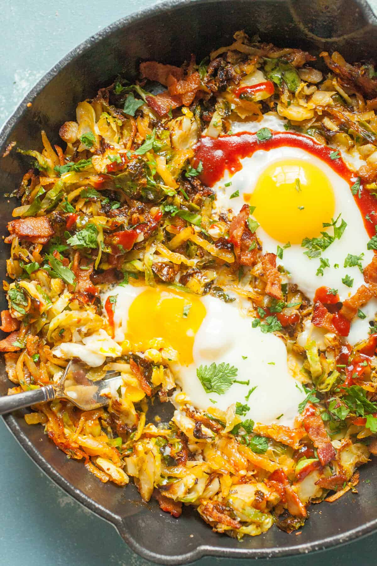 Crispy Brussels Sprout Breakfast Skillet