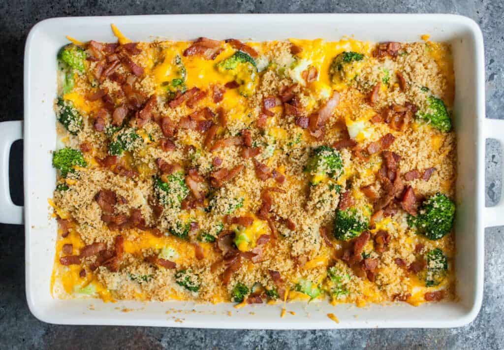 Ultimate Broccoli Cheddar Casserole: After much testing, this is my favorite way to make broccoli casserole. Simple ingredients layered in the right order can make something really delicious! | macheesmo.com