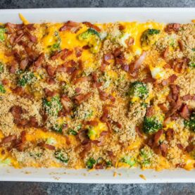 Ultimate Broccoli Cheddar Casserole: After much testing, this is my favorite way to make broccoli casserole. Simple ingredients layered in the right order can make something really delicious! | macheesmo.com
