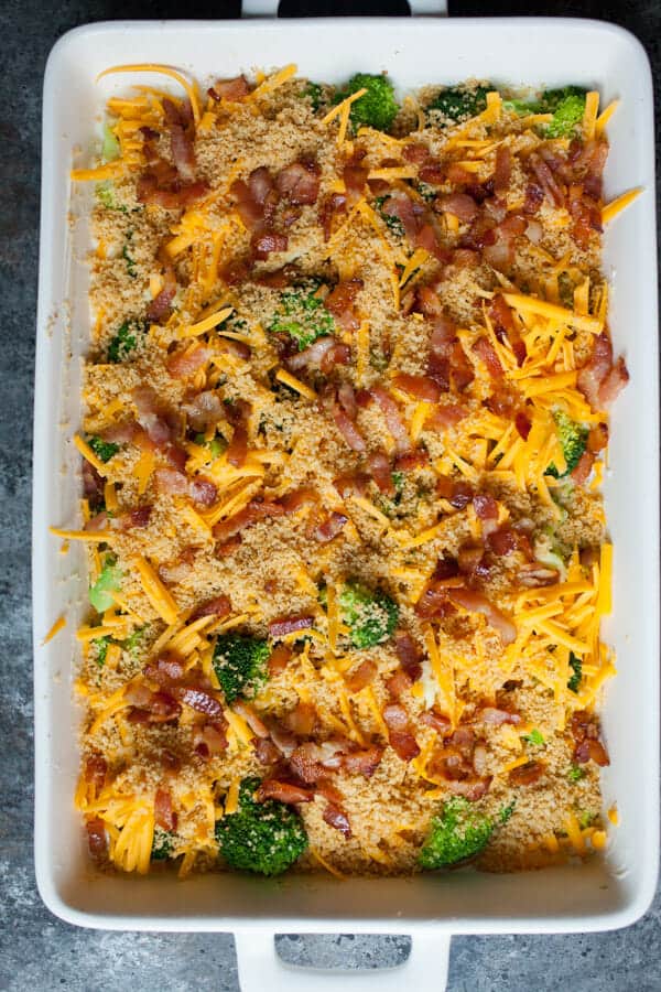 Bacon added to Ultimate Broccoli Cheddar Casserole