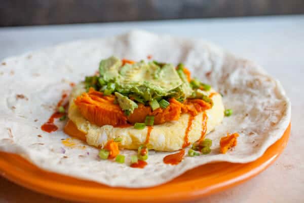 10 Minute Sweet Potato Breakfast Burrito 1