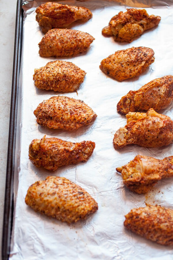 Pickle Brined Chicken Wings ready for the oven.