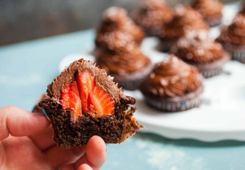 Chocolate Covered Strawberry Cupcakes