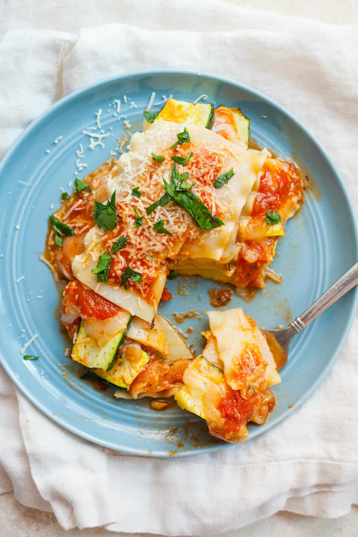 Freeform Veggie Lasagna Stack: If you have a few extra lasagna noodles around, this quick weeknight dinner is the perfect way to use them! | macheesmo.com