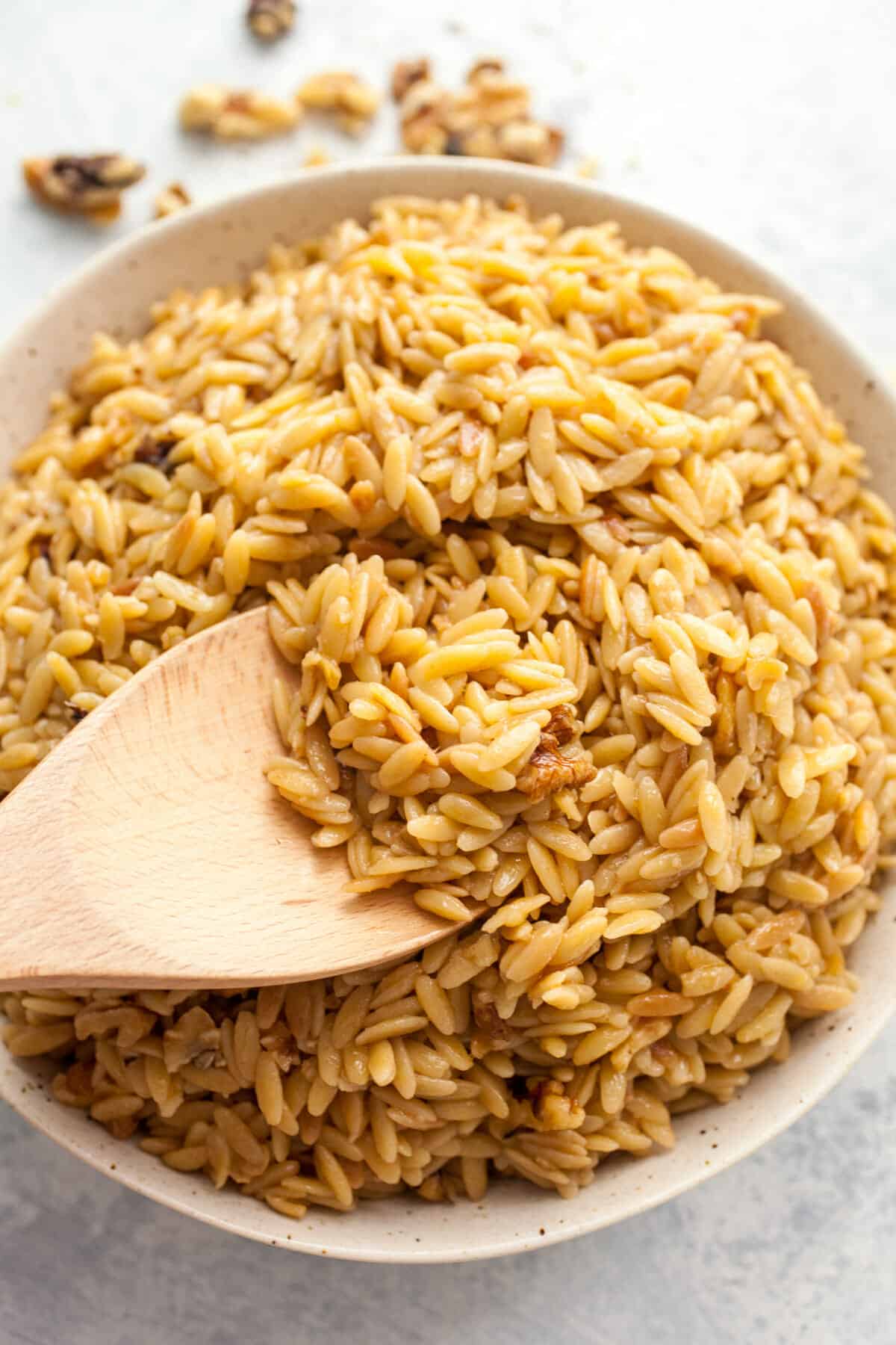 Brown Butter Orzo Salad: This unassuming pasta salad is nutty, savory, and so addictive. The first time I had it I ate three bowls of it. You will too. | macheesmo.com