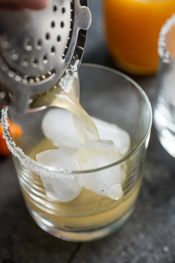 Straining Margaritas - Peach Margaritas