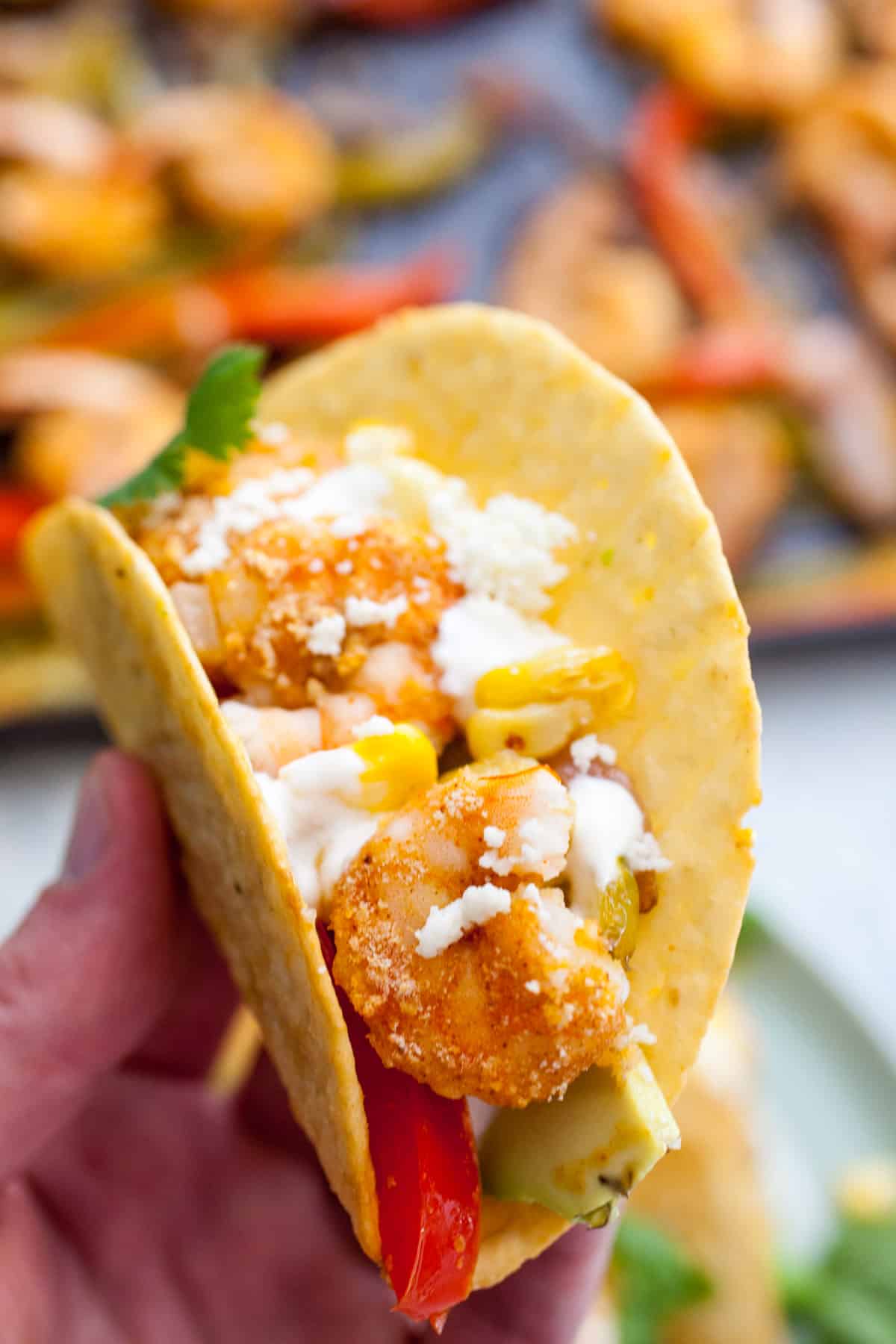 Shrimp Sheet Pan Crispy Tacos