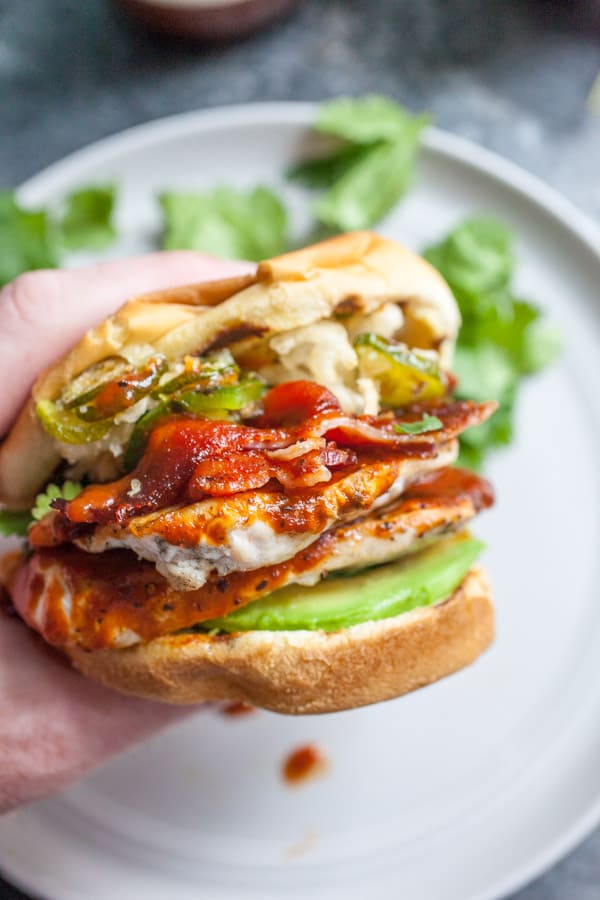 Bite of Grilled Chicken Sandwich