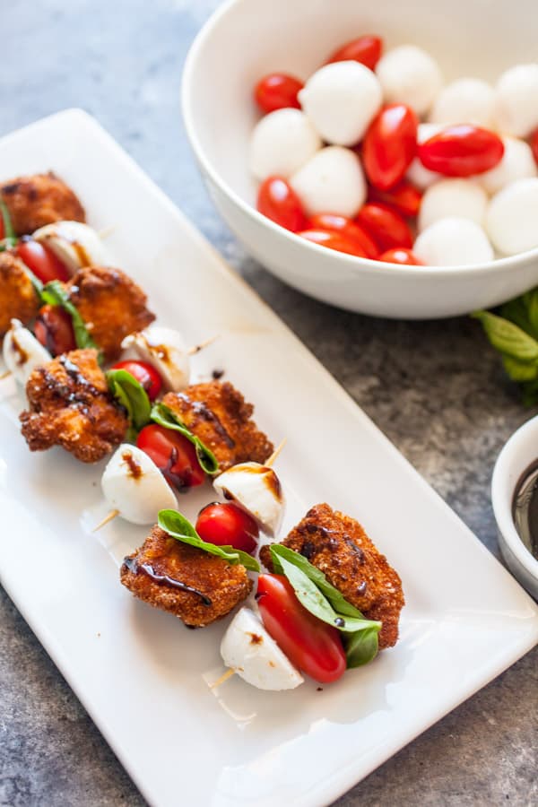 Crispy Chicken Caprese Bites