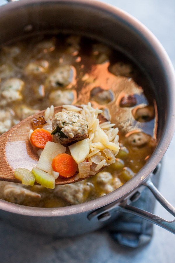 Chicken Meatball Orzo Soup