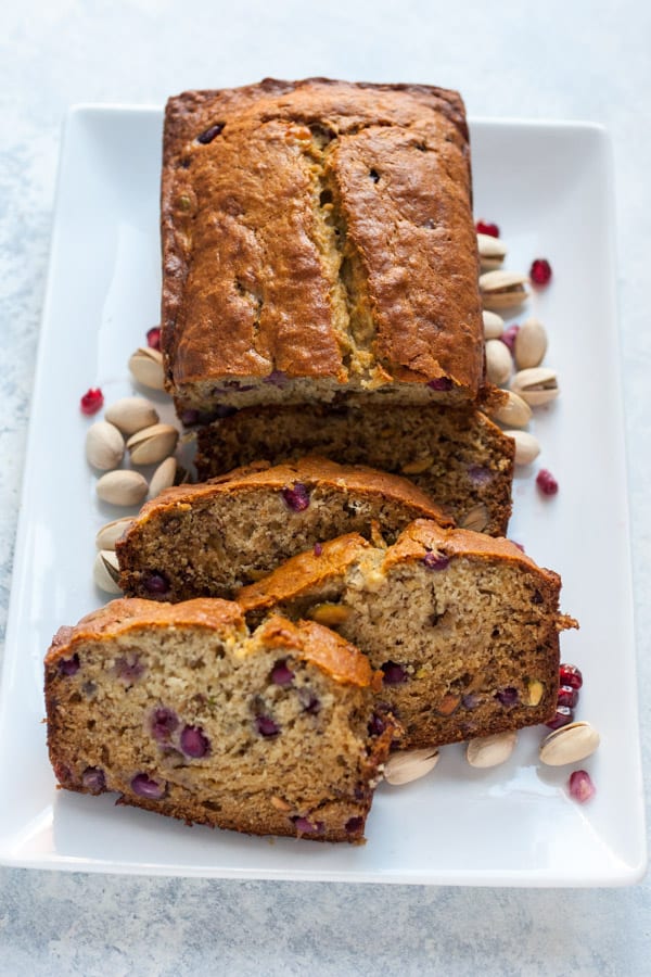 Pomegranate Pistachio Banana Bread