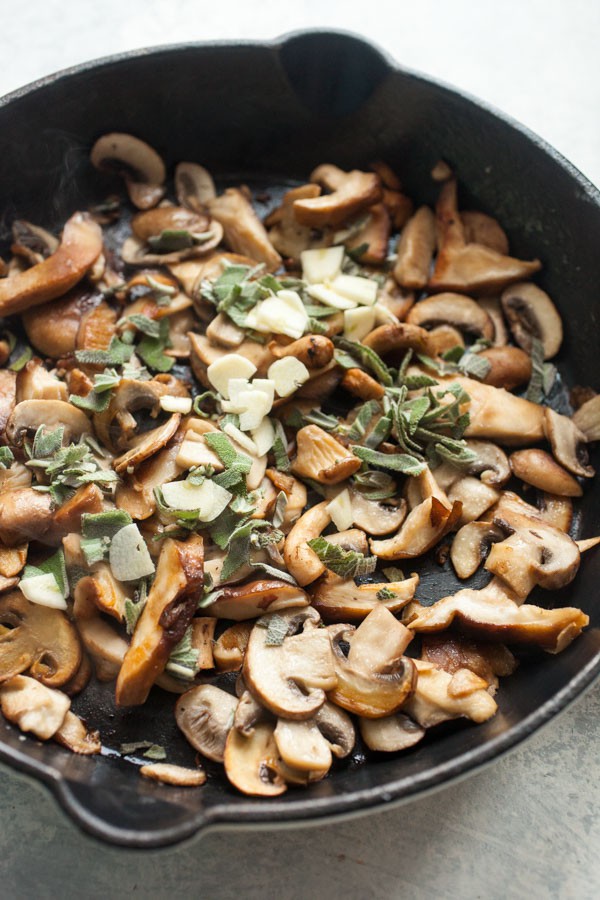 Garlic and herbs for mushrooms
