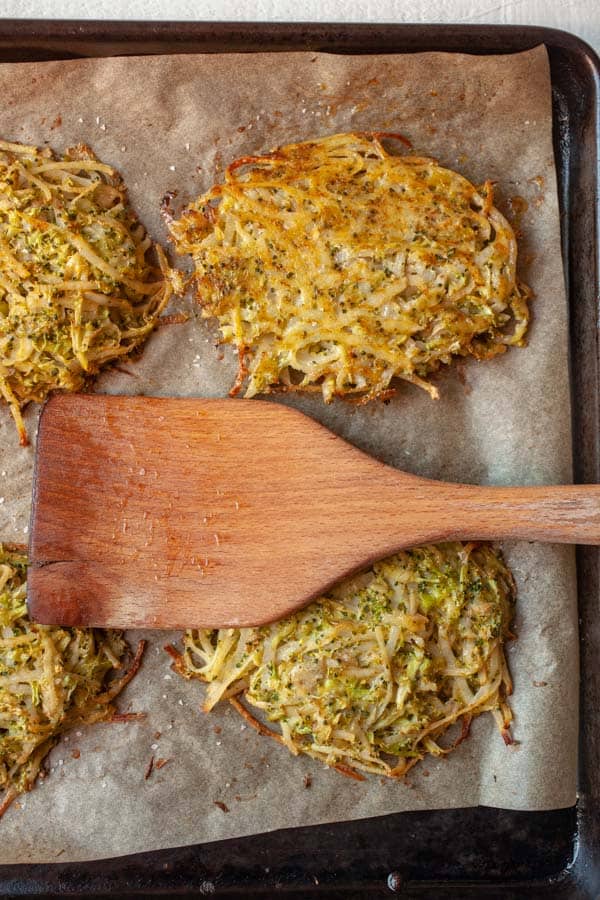 Flipped hash browns - broccoli hash browns