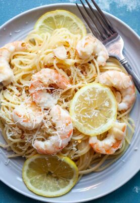 Butter Garlic Shrimp with Angel Hair Pasta