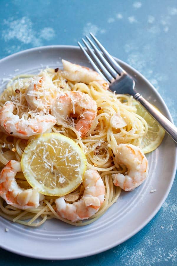 Butter Garlic Shrimp with Angel Hair Pasta