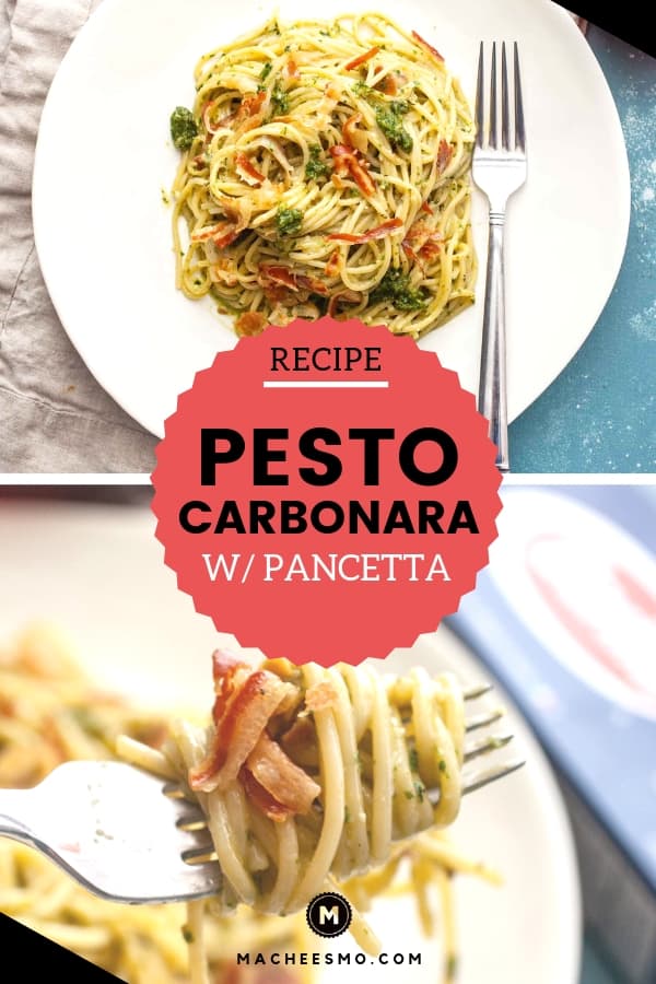 Pesto Carbonara with Crispy Pancetta